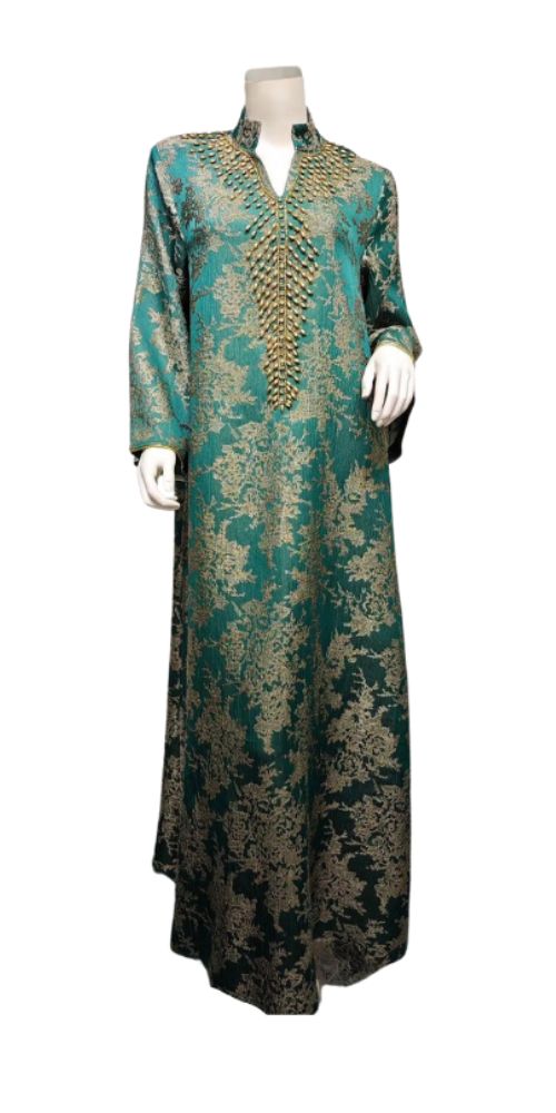 
                      
                        Beaded Collar Elegance Abaya Green
                      
                    