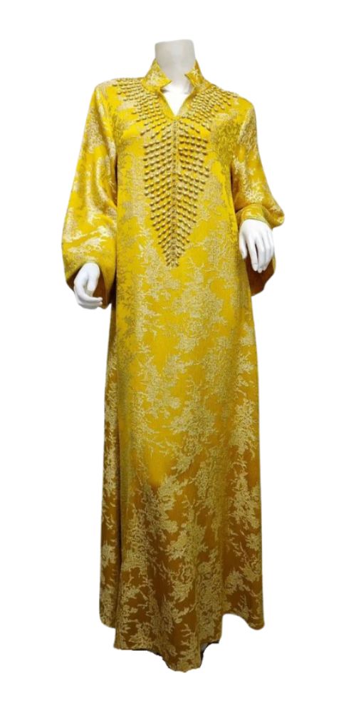 
                      
                        Beaded Collar Elegance Abaya Yellow
                      
                    