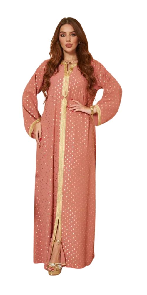 
                      
                        Dots Long Sleeve Abaya Pink
                      
                    