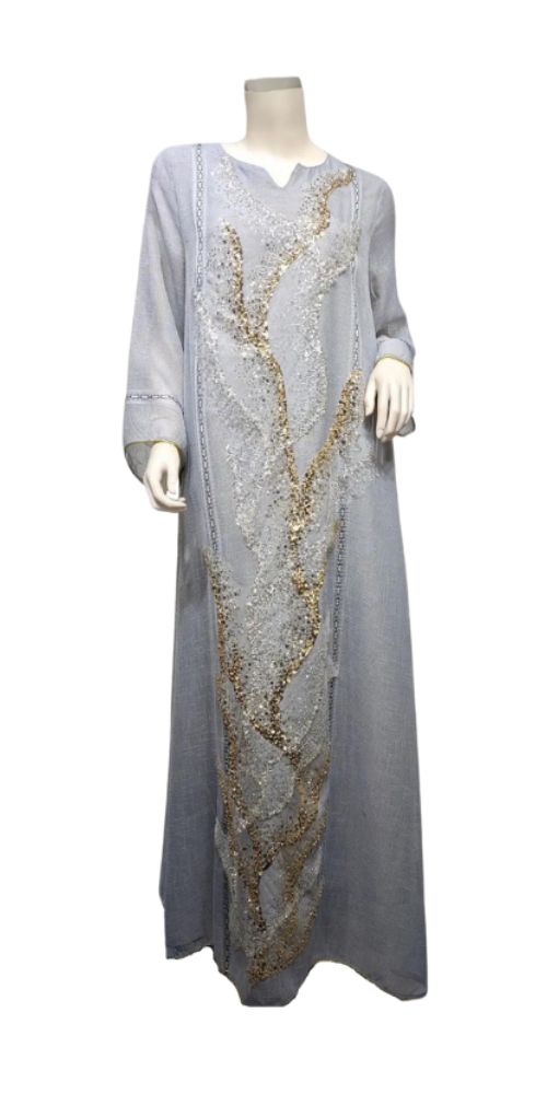 
                      
                        Dubai Elegance Mesh Beaded Abaya Gray
                      
                    