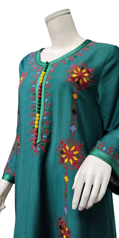 
                      
                        Elegant Embroidery Kimono Caftan Green
                      
                    