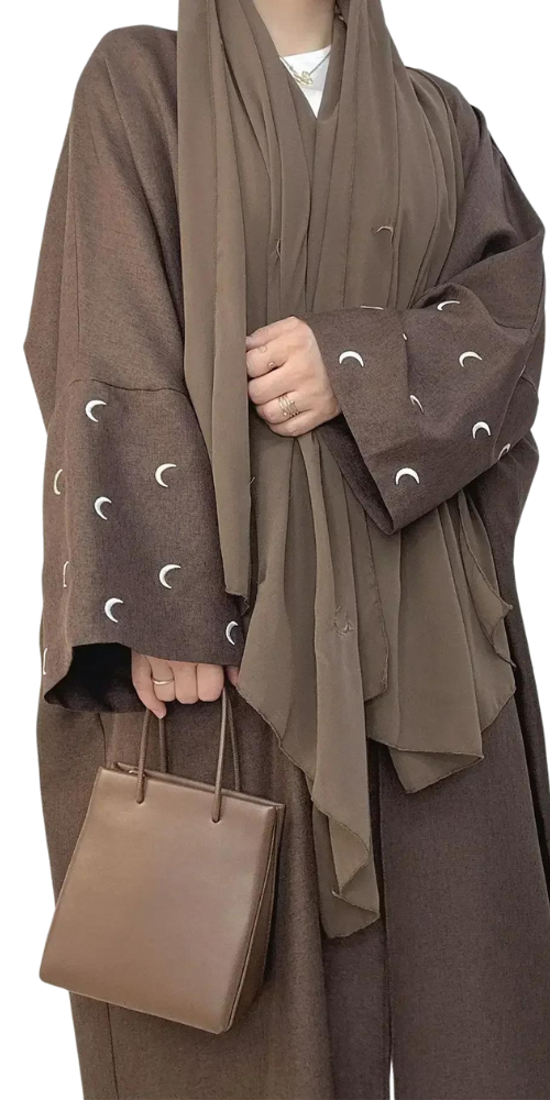 
                      
                        Linen Pocket Kimono Abaya Brown
                      
                    