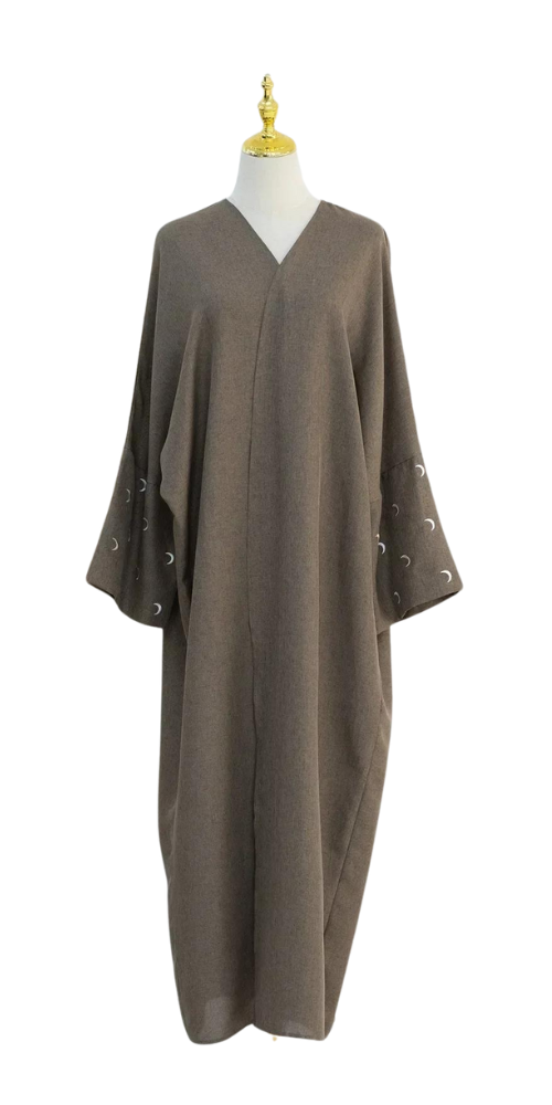 
                      
                        Linen Pocket Kimono Abaya Coffee
                      
                    