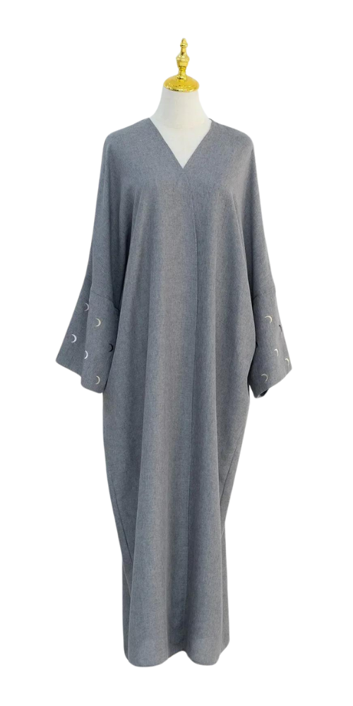 
                      
                        Linen Pocket Kimono Abaya Gray
                      
                    