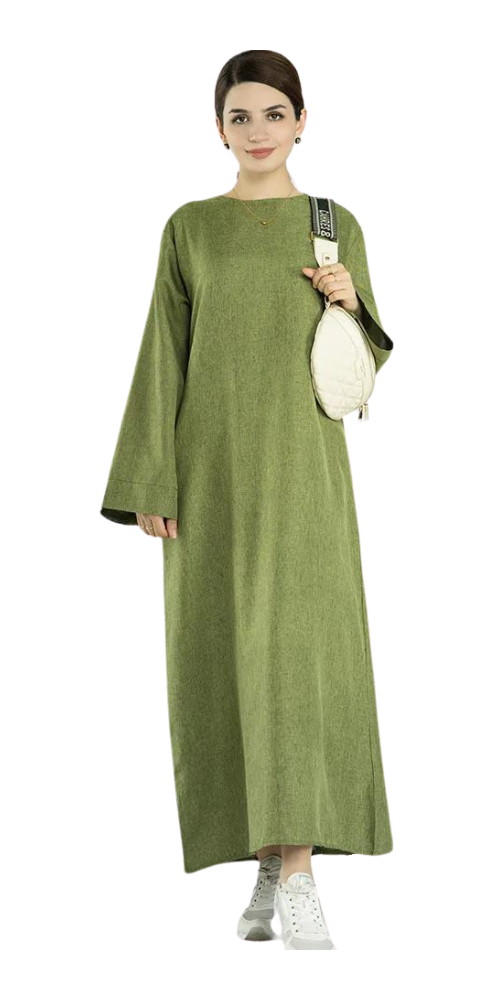 
                      
                        Plain Cotton Linen Abaya Army Green
                      
                    