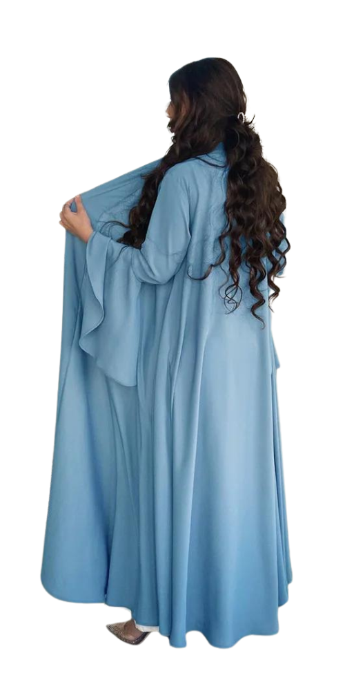 
                      
                        Ruffle Sleeve Kimono Abaya Blue
                      
                    