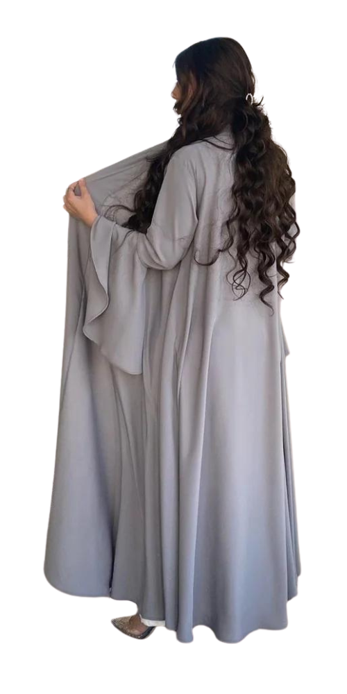 
                      
                        Ruffle Sleeve Kimono Abaya Gray
                      
                    