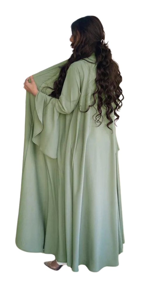 
                      
                        Ruffle Sleeve Kimono Abaya Green
                      
                    