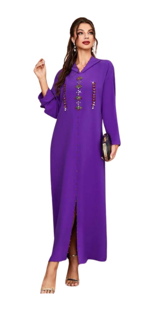 
                      
                        Satin Majesty Caftan Purple
                      
                    