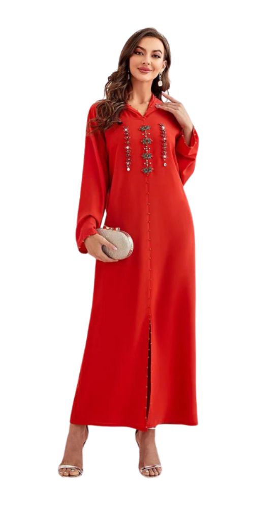 
                      
                        Satin Majesty Caftan Red
                      
                    