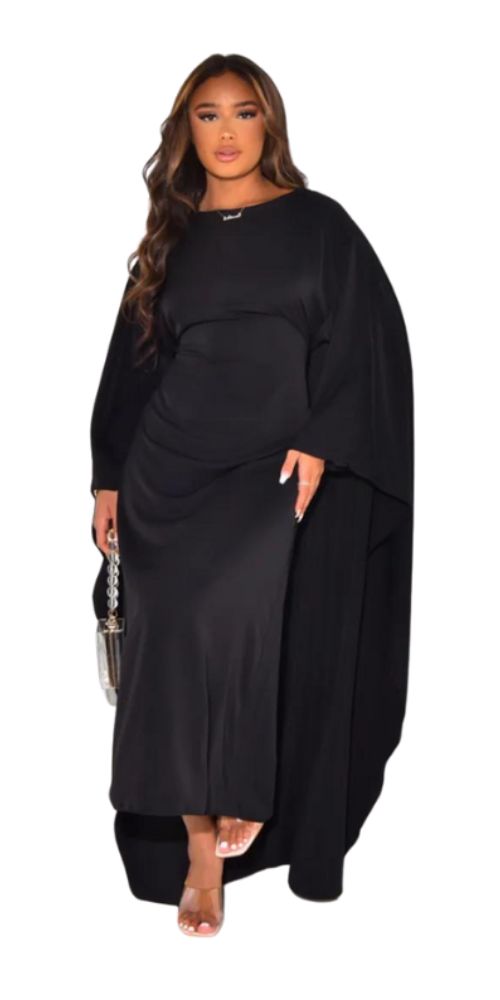 
                      
                        Satin Serenity Bat Sleeve Abaya Black
                      
                    