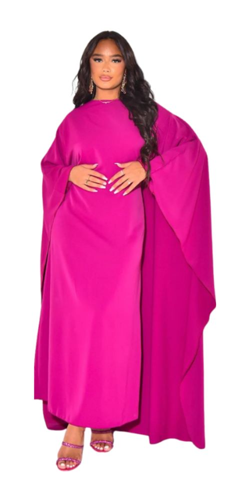 
                      
                        Satin Serenity Bat Sleeve Abaya Pink
                      
                    