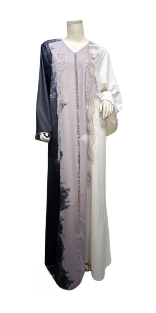 Siskakia Diamond Tie-Dye Abaya Black