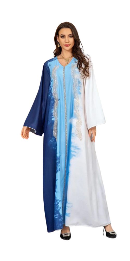 
                      
                        Siskakia Diamond Tie-Dye Abaya Blue
                      
                    