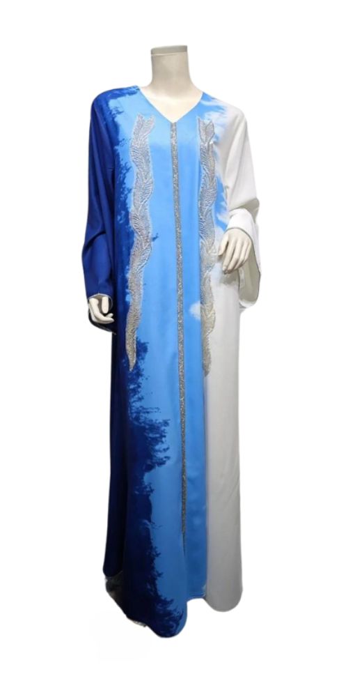 
                      
                        Siskakia Diamond Tie-Dye Abaya Blue
                      
                    