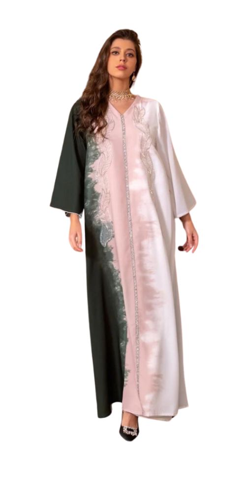 
                      
                        Siskakia Diamond Tie-Dye Abaya Pink
                      
                    