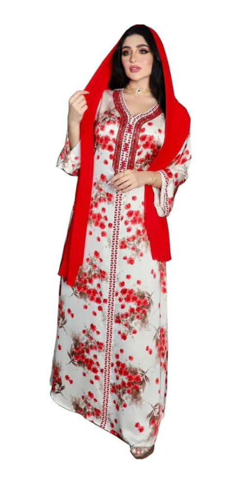 Spring Floral Diamond Abaya